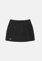 LACOSTE Minigonna a portafoglio SHORT PLEATED WRAP SKIRT IN BOILED KNIT grigio scuro da donna JF8638 EL6 LACOSTE 