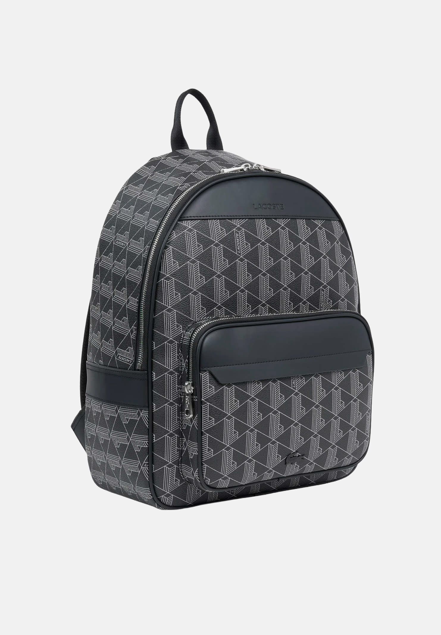 LACOSTE Zaino THE BLEND BACKPACK nero per uomo e donna con stampa monogram all-over NH3649 H45 LACOSTE 