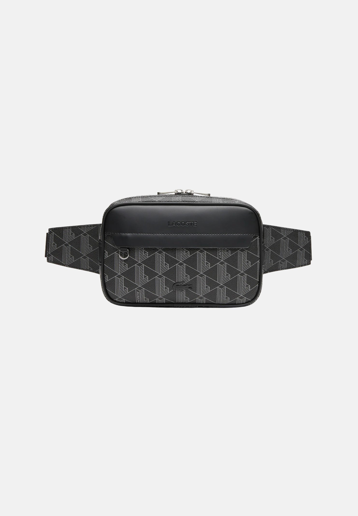 LACOSTE Marsupio THE BLEND COMPACT nero da uomo con motivo monogram a reticolo NH4004 H45 LACOSTE 