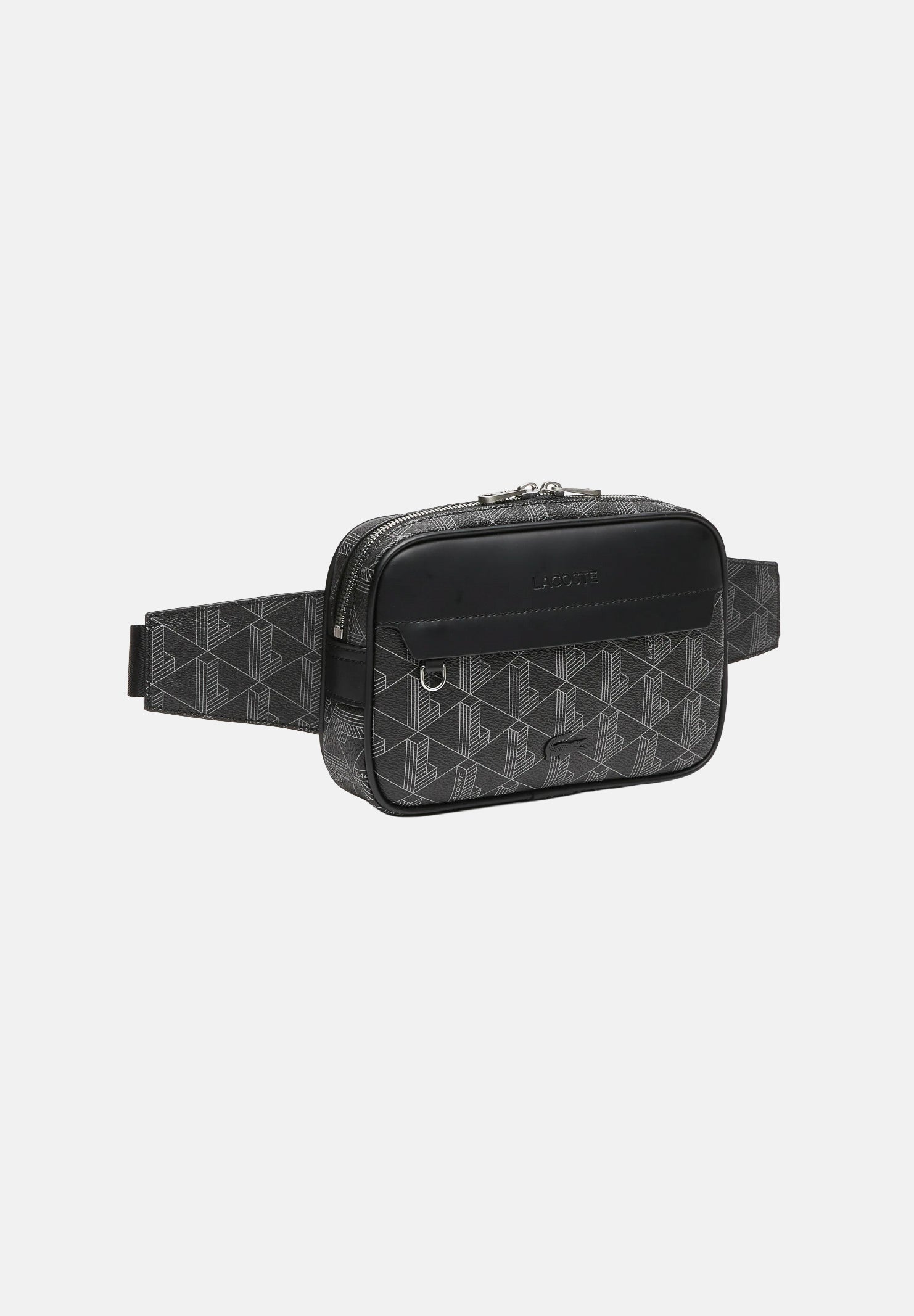 LACOSTE Marsupio THE BLEND COMPACT nero da uomo con motivo monogram a reticolo NH4004 H45 LACOSTE 