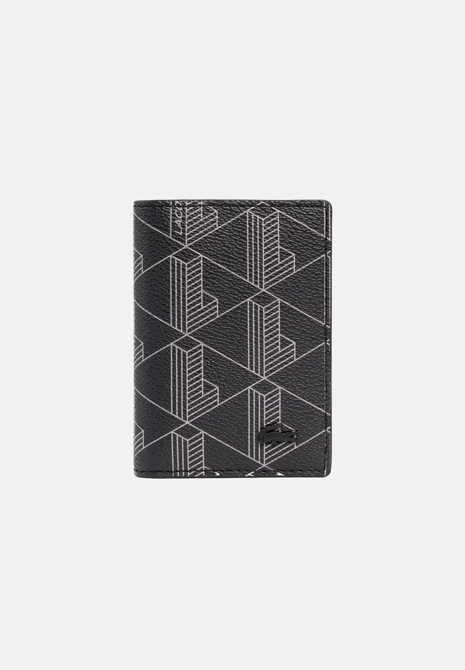 LACOSTE Portafogli THE BLEND CARD HOLDER nero per uomo e donna con trama monogram a reticolo NH4134 H45 LACOSTE 