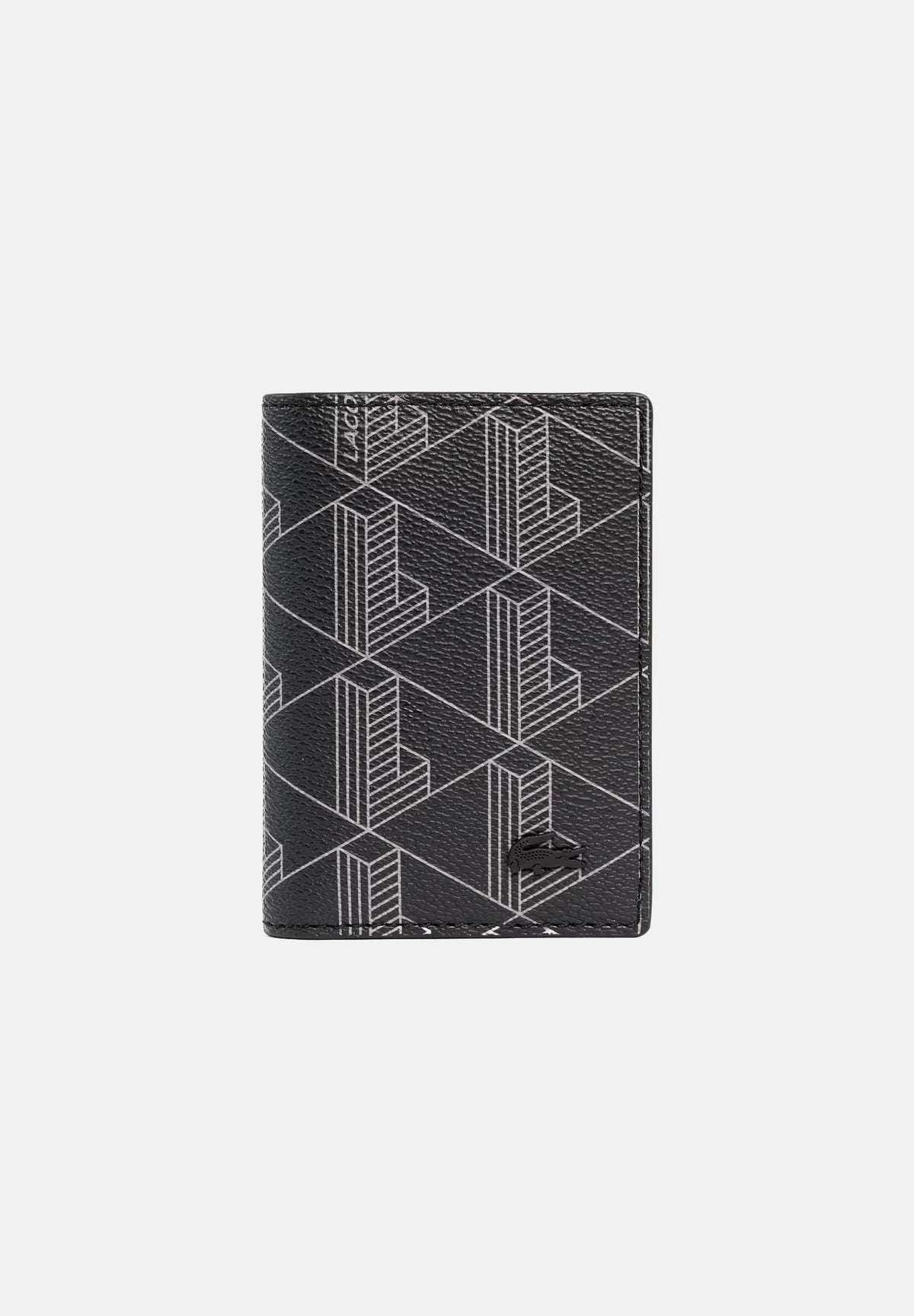 LACOSTE Portafoglio THE BLEND CARD HOLDER nero per uomo e donna con trama monogram a reticolo NH4134 H45 LACOSTE 