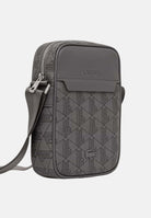 LACOSTE Borsa a tracolla THE BLEND Mono Gris Noir grigio e nero per uomo e donna, in canvas spalmato con monogramma e tracolla regolabile. NH4410 T77 LACOSTE 