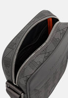 LACOSTE Borsa a tracolla THE BLEND Mono Gris Noir grigio e nero per uomo , in canvas spalmato con monogramma e tracolla regolabile. NH4410 T77 LACOSTE 