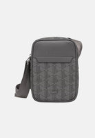 LACOSTE Borsa a tracolla THE BLEND Mono Gris Noir grigio e nero per uomo e donna, in canvas spalmato con monogramma e tracolla regolabile. NH4410 T77 LACOSTE 