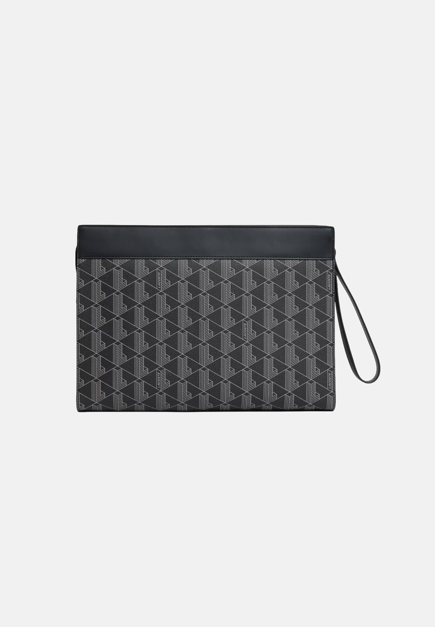 LACOSTE Pochette THE BLEND MONOGRAM nera da uomo con stampa monogram all-over NH5065 H45 LACOSTE 