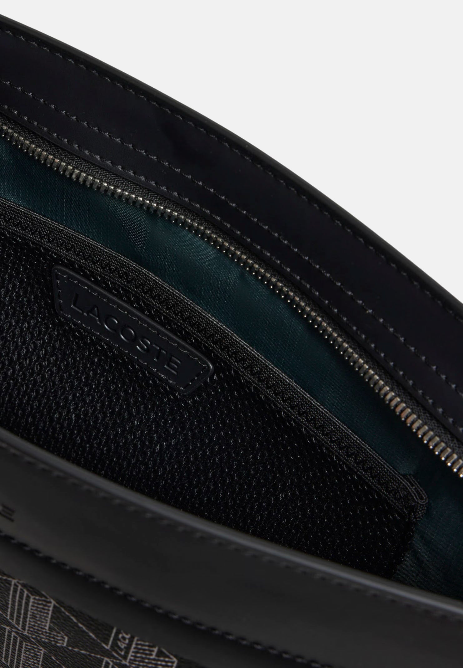 LACOSTE Pochette THE BLEND MONOGRAM nera da uomo con stampa monogram all-over NH5065 H45 LACOSTE 