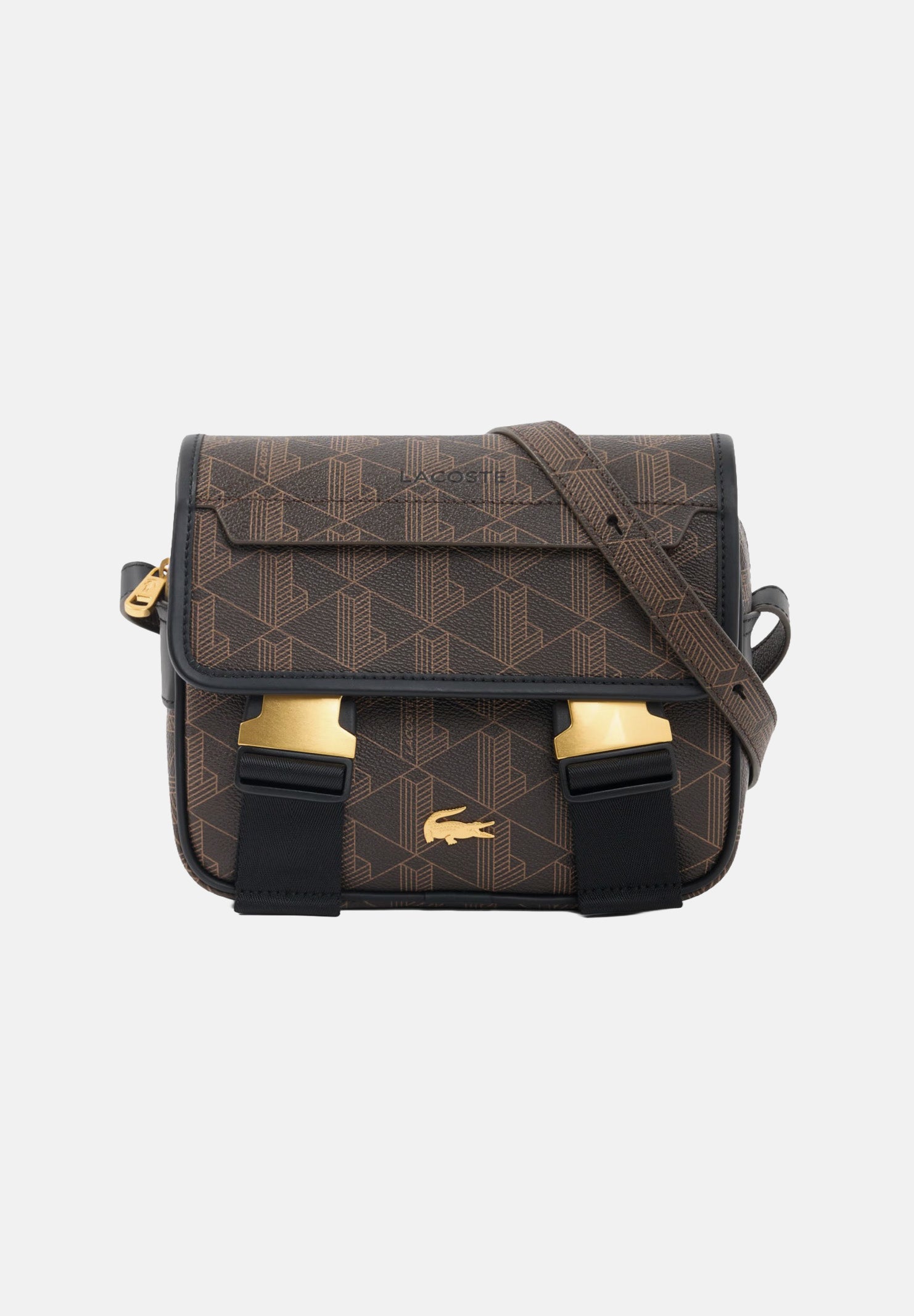 LACOSTE Borsa a tracolla THE BLEND  marrone per uomo e donna con stampa monogram, fibbie a scatto NU5423 T93 LACOSTE 