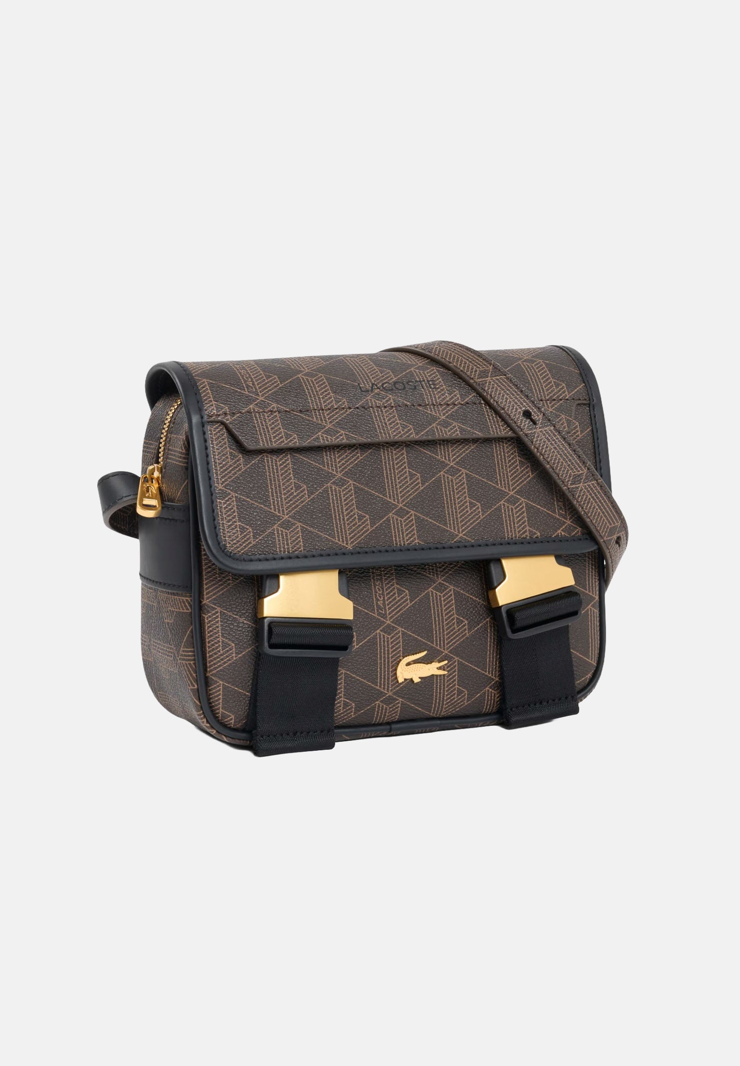 LACOSTE Borsa a tracolla THE BLEND  marrone per uomo e donna con stampa monogram, fibbie a scatto NU5423 T93 LACOSTE 