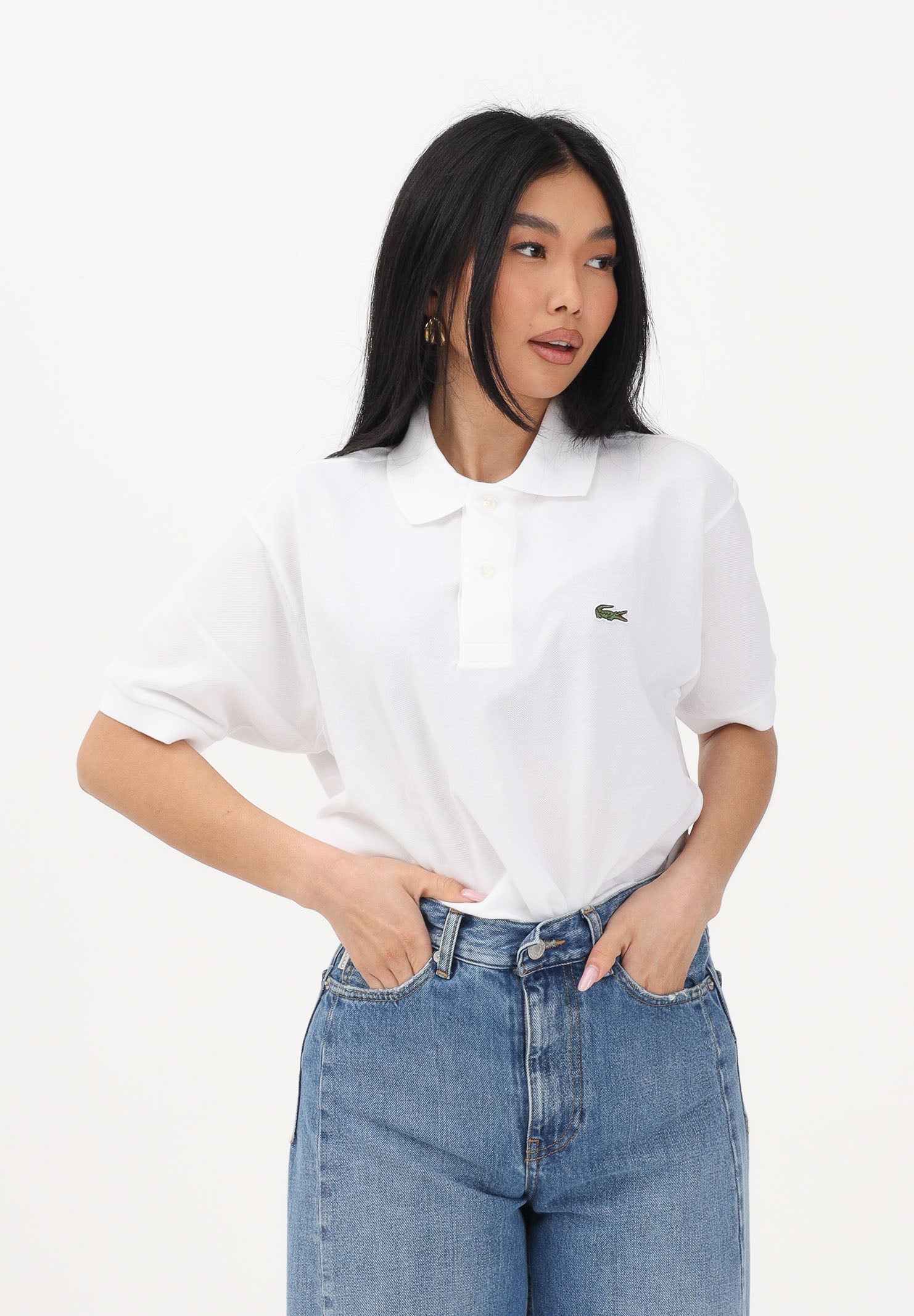 LACOSTE Polo a manica corta Classic Fit bianca per uomo e donna PH9851 001 LACOSTE 