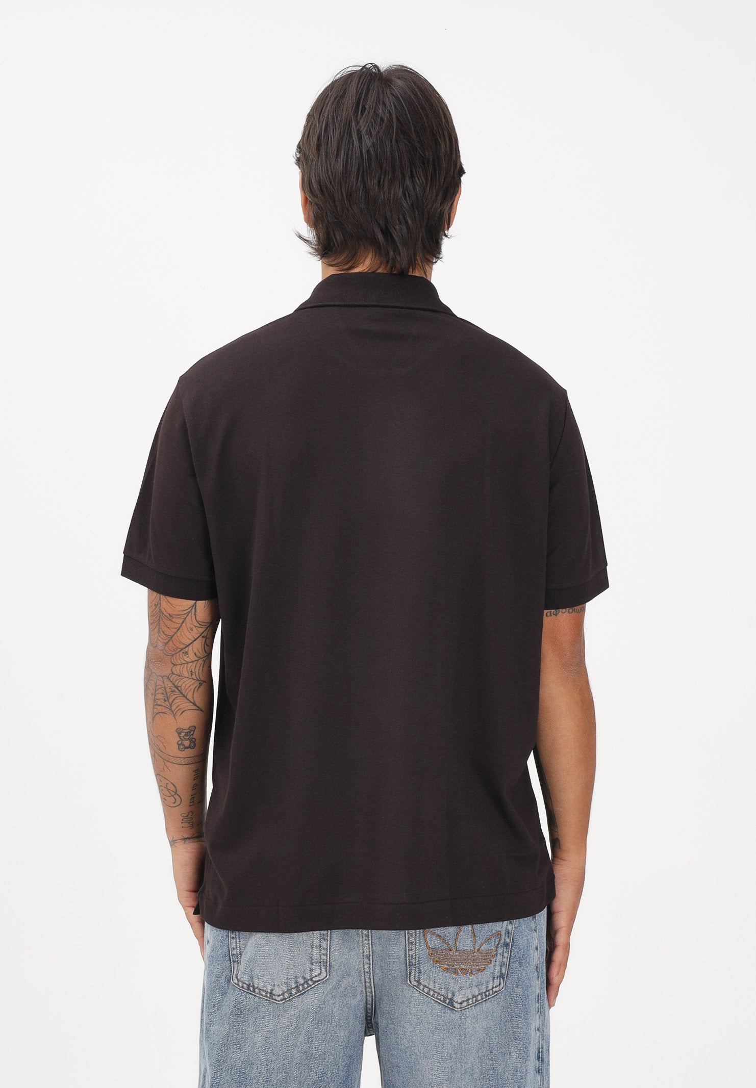 LACOSTE Polo a manica corta Classic marrone per uomo e donna con mini logo iconico coccodrillo PH9851 3LA LACOSTE 