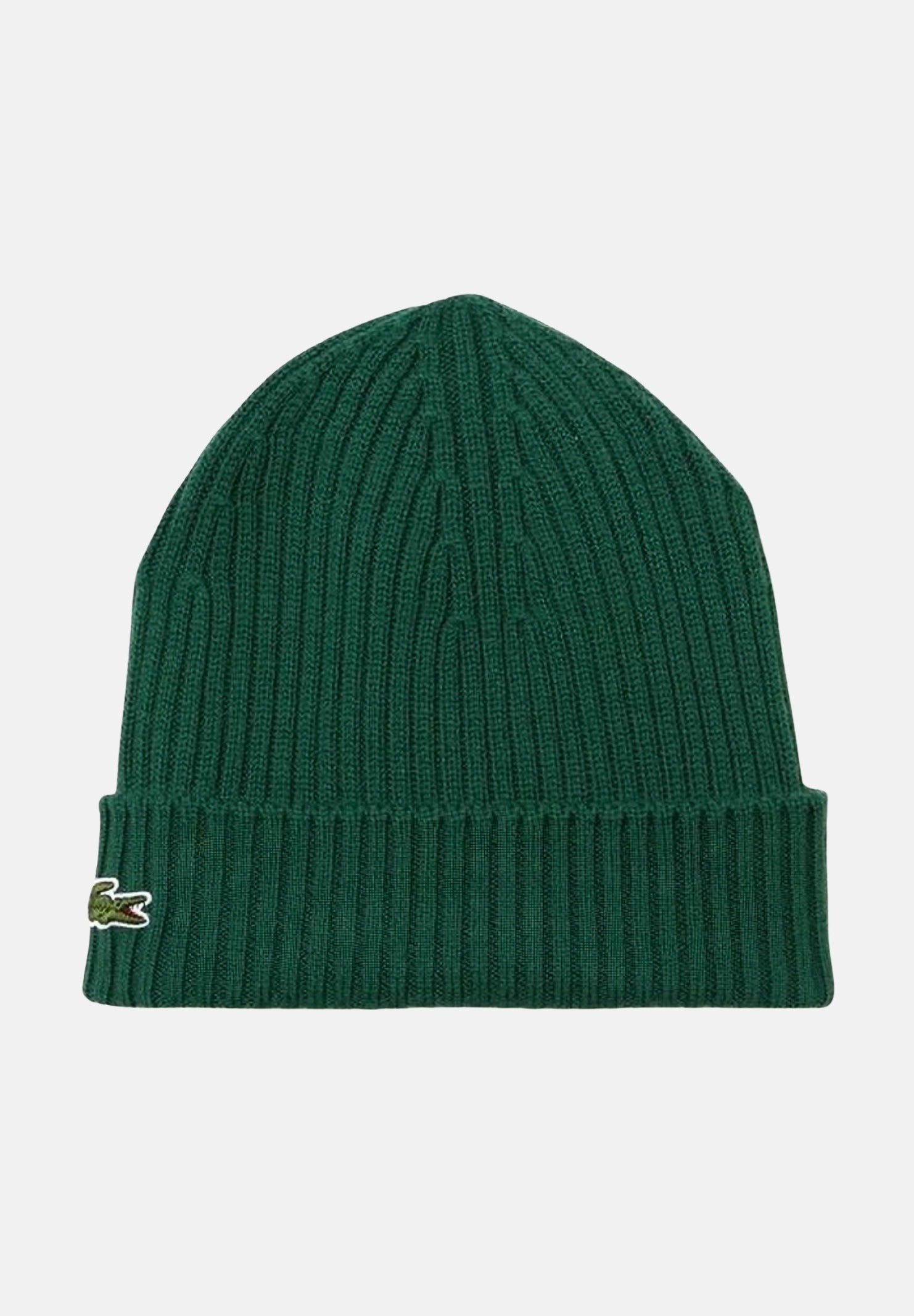 LACOSTE berretto in lana spazzolata a costine verde, colore basico verde, unisex. RB0001 132 LACOSTE 