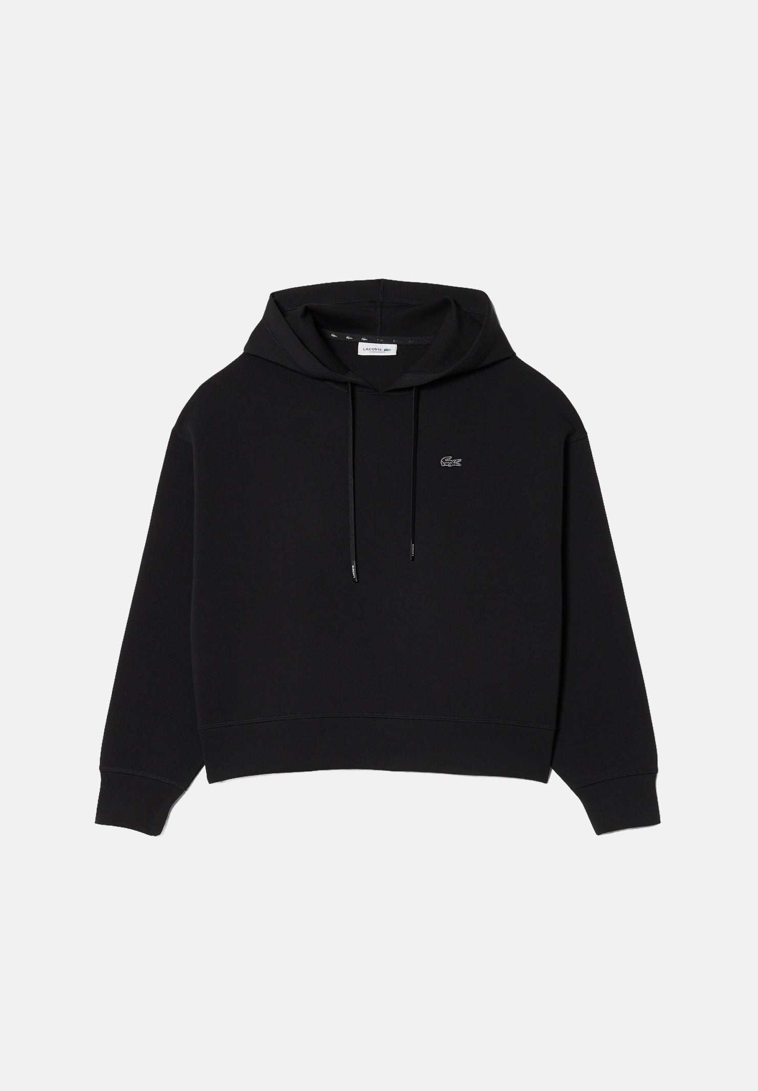 LACOSTE Felpa con cappuccio CROPPED HOODED nero da donna con mini logo iconico SF0048 031 LACOSTE 