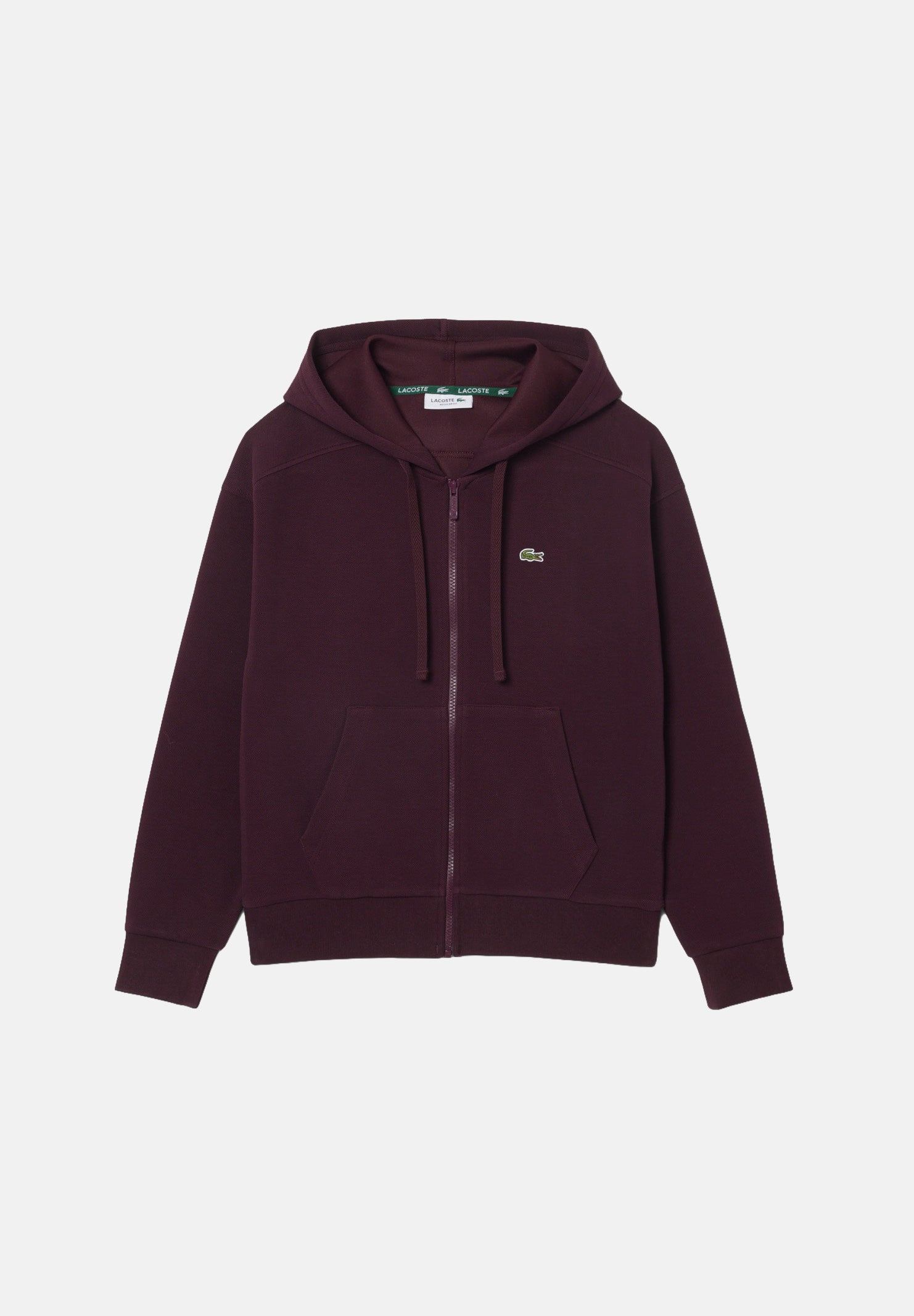LACOSTE Felpa con zip HOODED SWEATSHIRT bordeaux per donna con  mini logo iconico SF5272 3KE LACOSTE 
