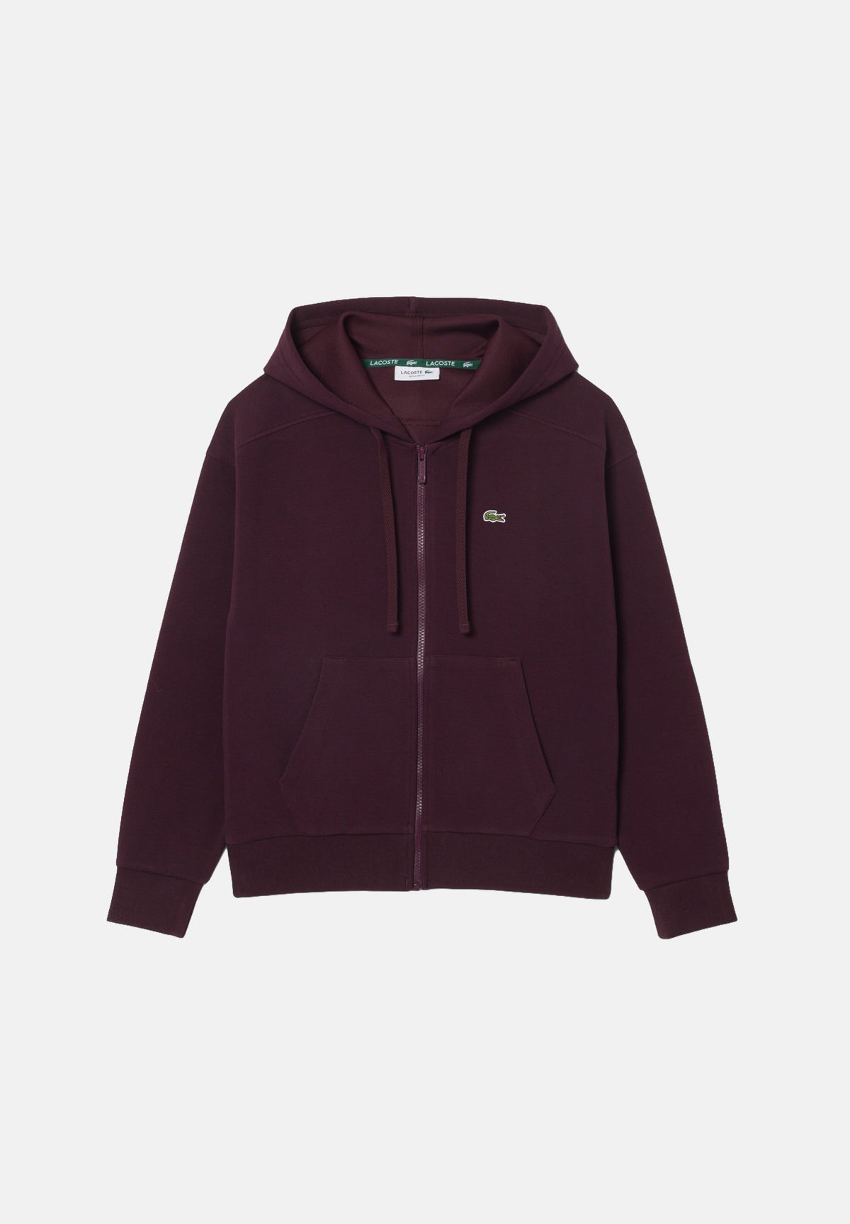 LACOSTE Felpa con zip HOODED SWEATSHIRT bordeaux per donna con  mini logo iconico SF5272 3KE LACOSTE 