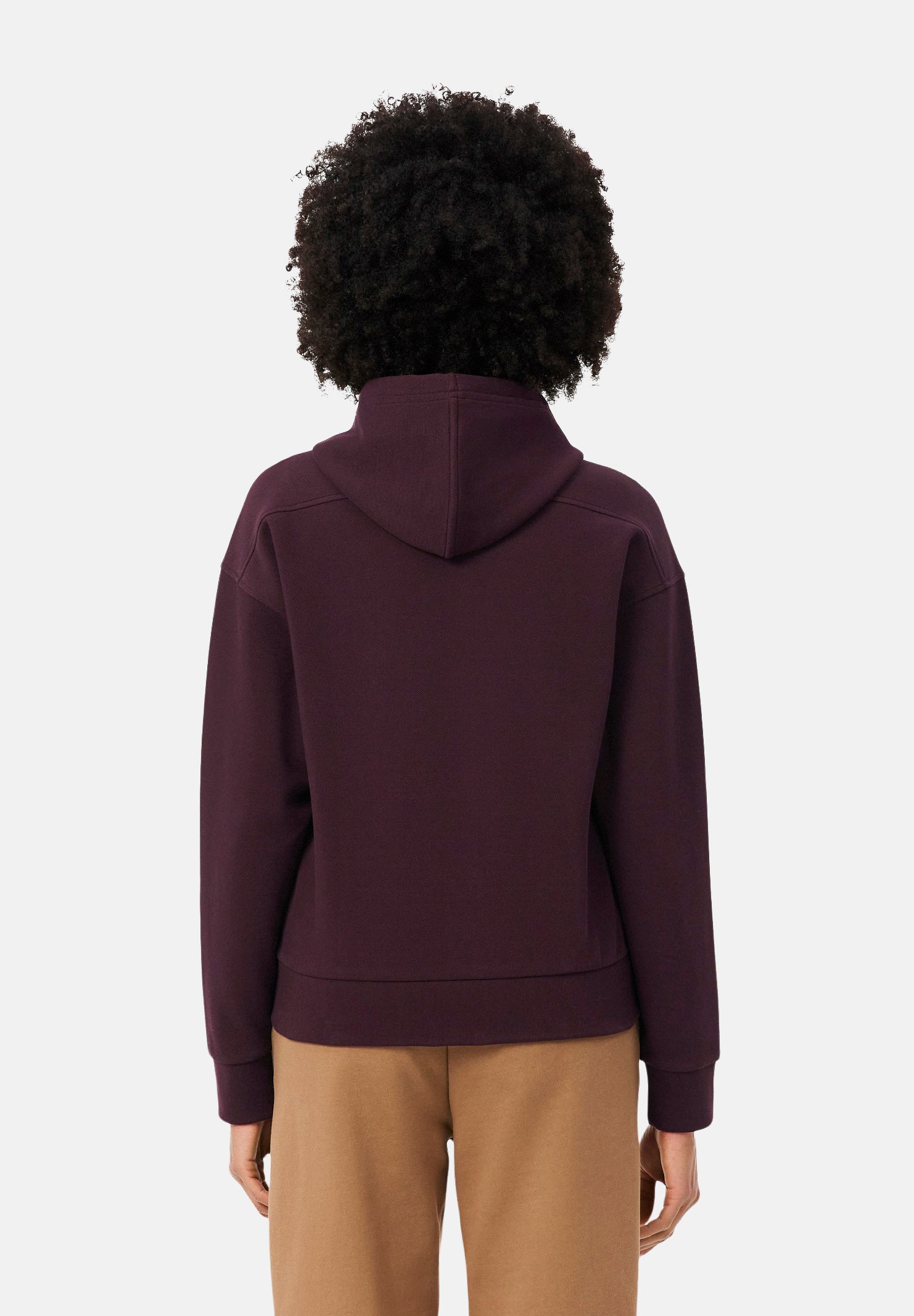 LACOSTE Felpa con zip HOODED SWEATSHIRT bordeaux per donna con  mini logo iconico SF5272 3KE LACOSTE 
