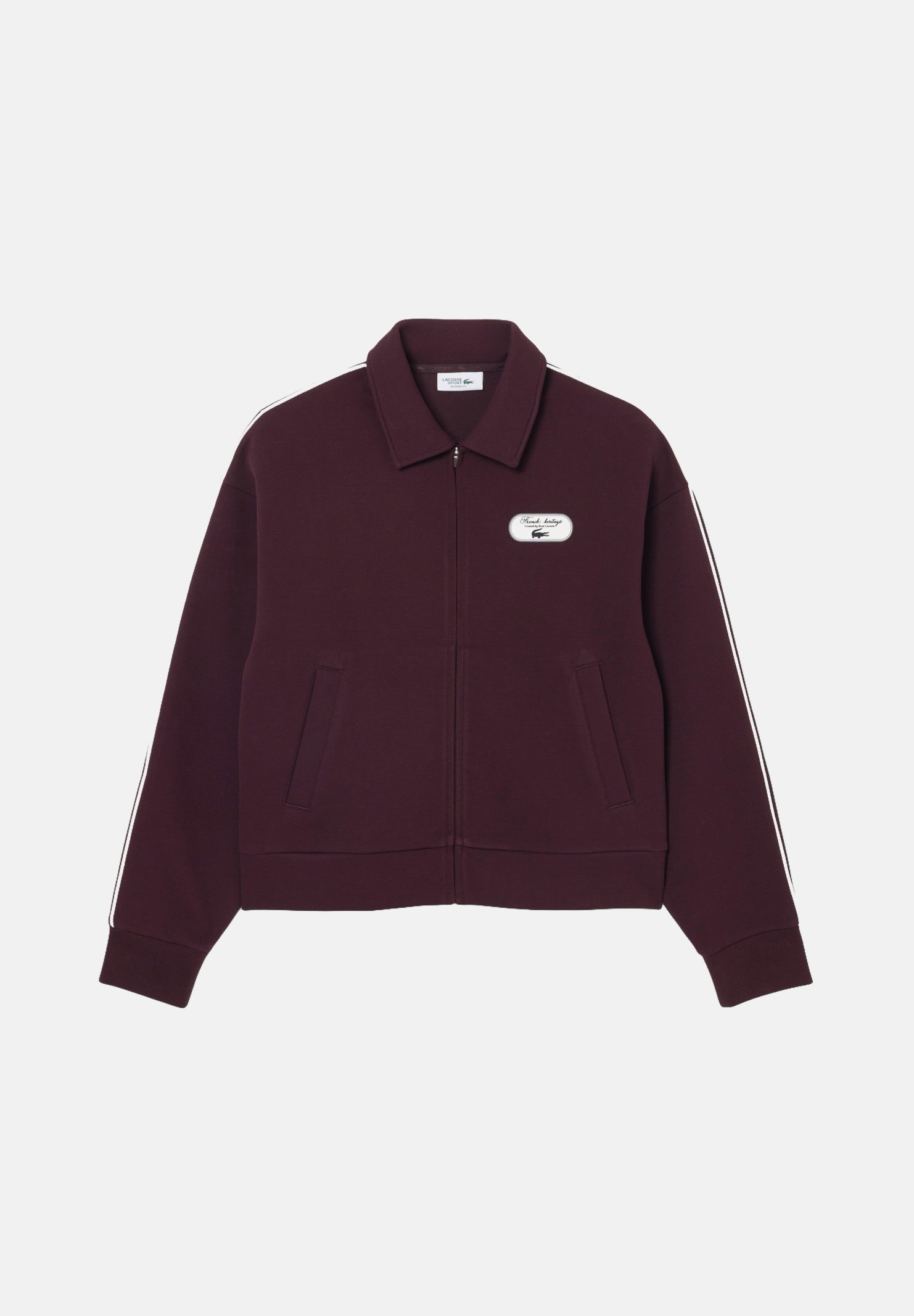 LACOSTE Felpa con zip SWEATSHIRT bordeaux per donna con colletto a polo SF6822 ZB5 LACOSTE 