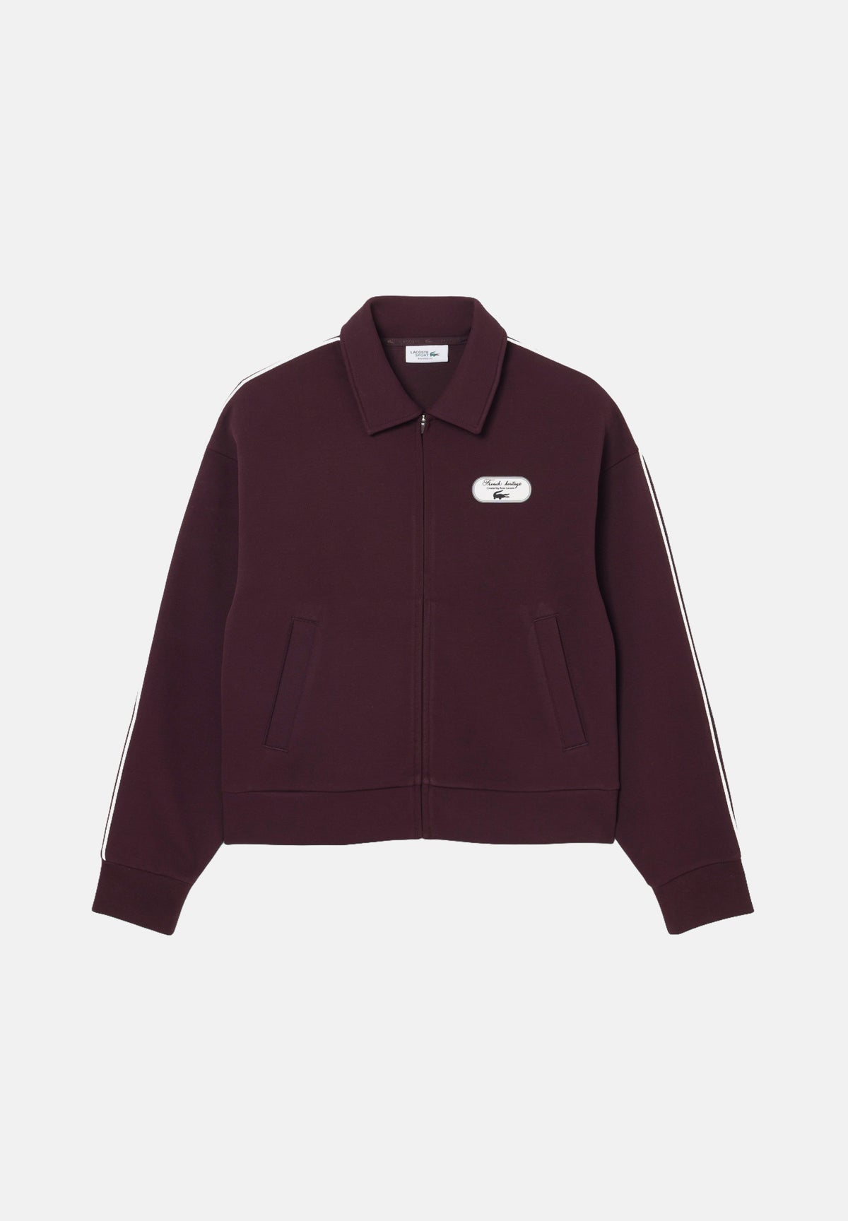 LACOSTE Felpa con zip SWEATSHIRT bordeaux per donna con colletto a polo SF6822 ZB5 LACOSTE 