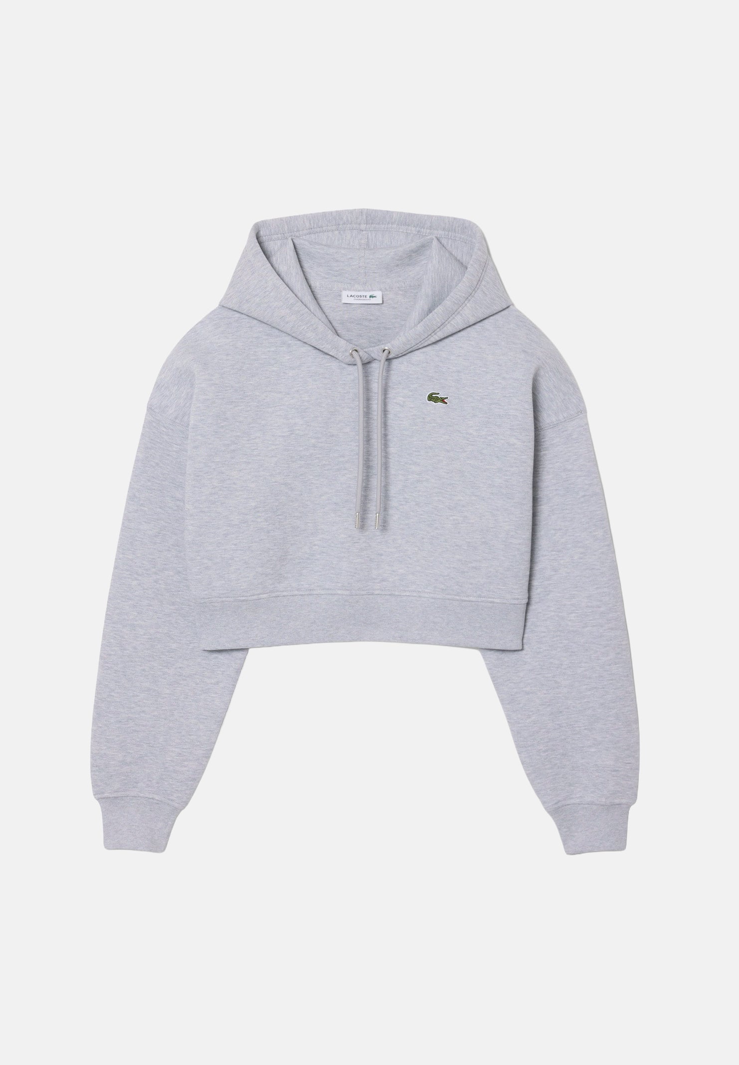 LACOSTE Felpa con cappuccio CROPPED HOODIE grigio da donna con mini logo iconico SF8324 CCA LACOSTE 