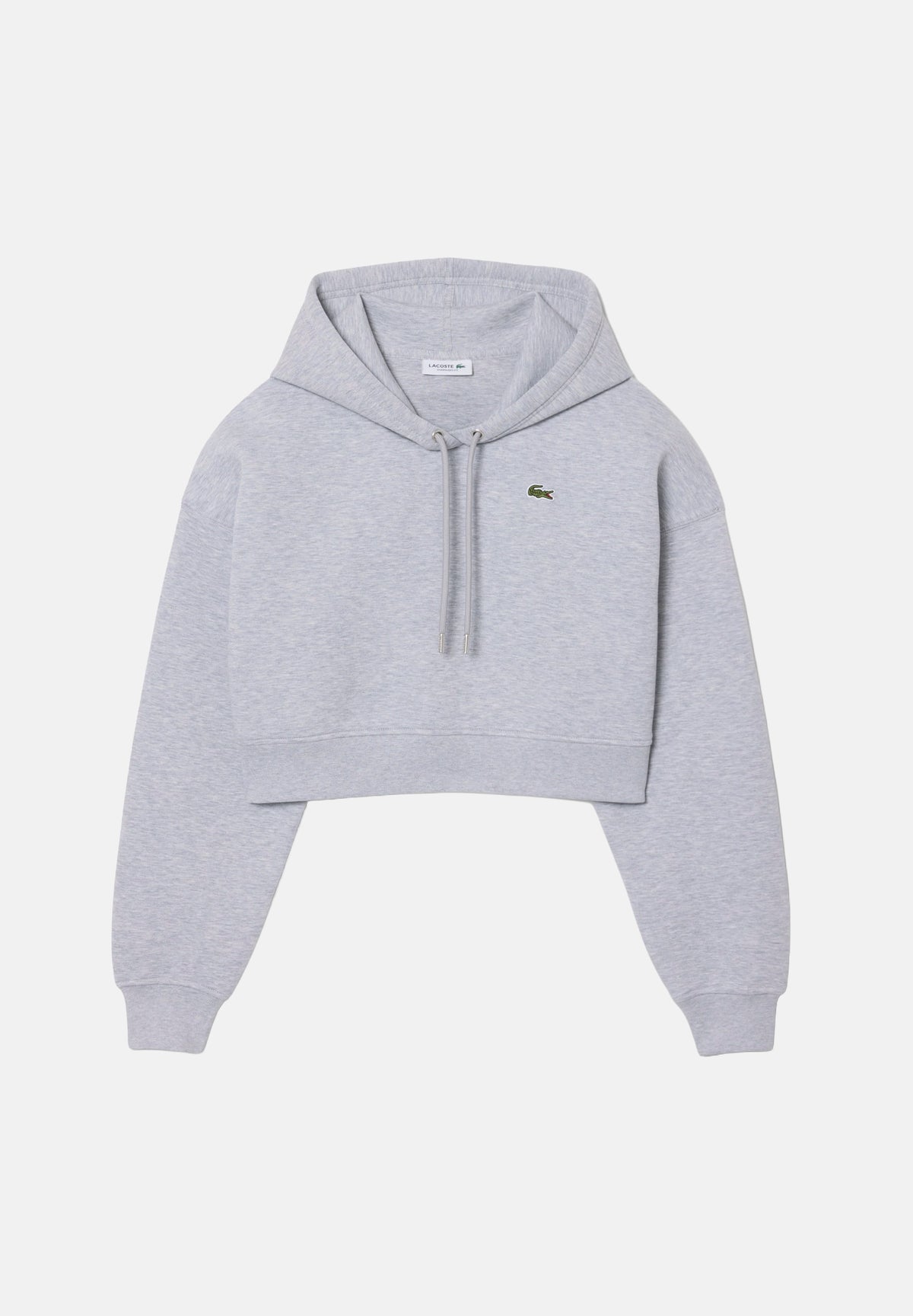 LACOSTE Felpa con cappuccio CROPPED HOODIE grigio da donna con mini logo iconico SF8324 CCA LACOSTE 
