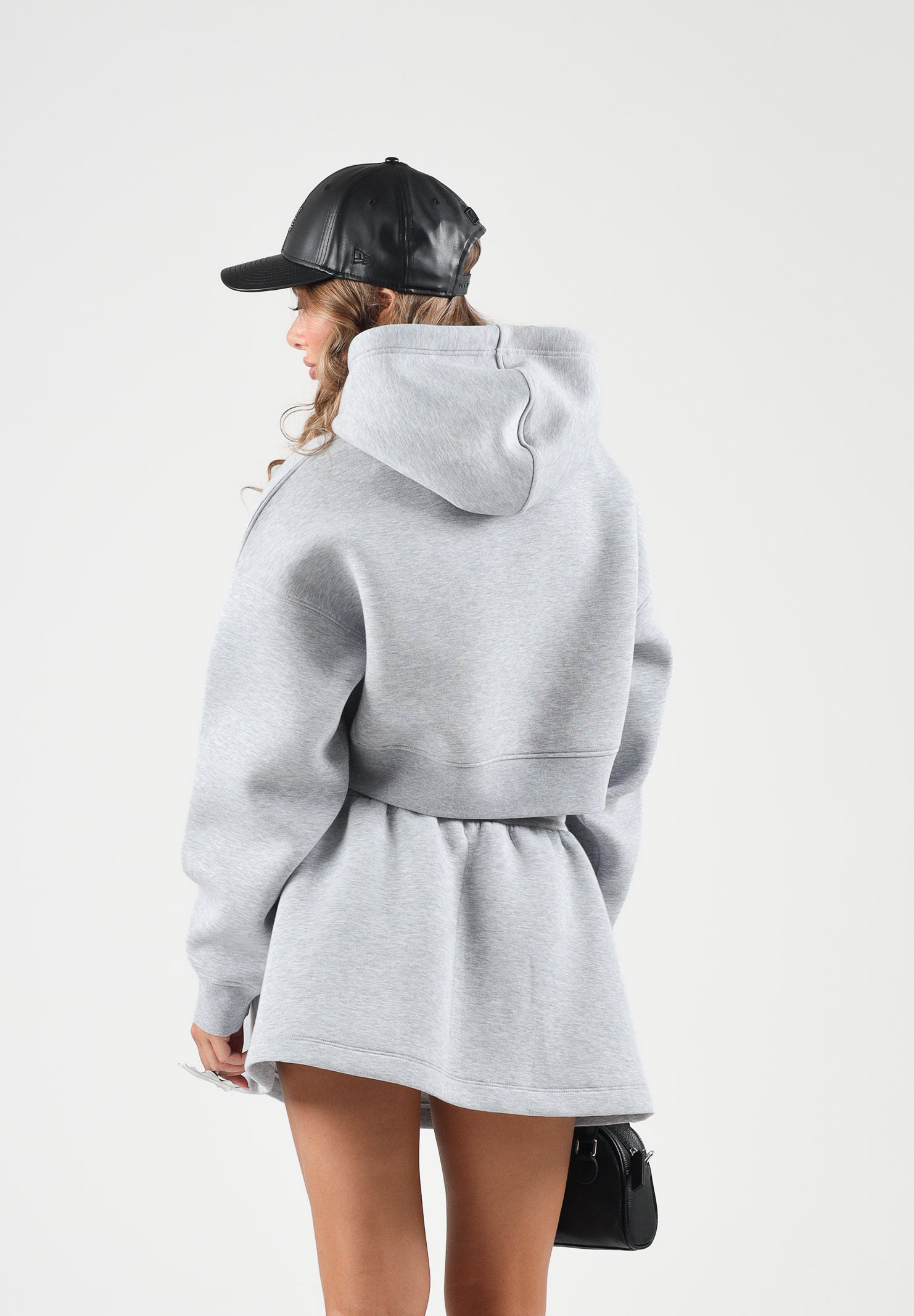 LACOSTE Felpa con cappuccio CROPPED HOODIE grigio da donna con mini logo iconico SF8324 CCA LACOSTE 