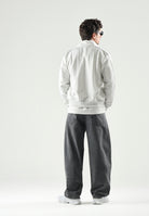 LACOSTE Felpa con zip ghiaccio-bianco da uomo con motivo monogramma jacquard. SH1368 4IW LACOSTE 