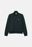 LACOSTE Felpa con zip verde da uomo con motivo monogramma jacquard. SH1368 SPU LACOSTE 