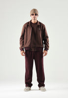 LACOSTE Felpa con zip marrone da uomo con motivo monogramma jacquard. SH1368 WD9 LACOSTE 