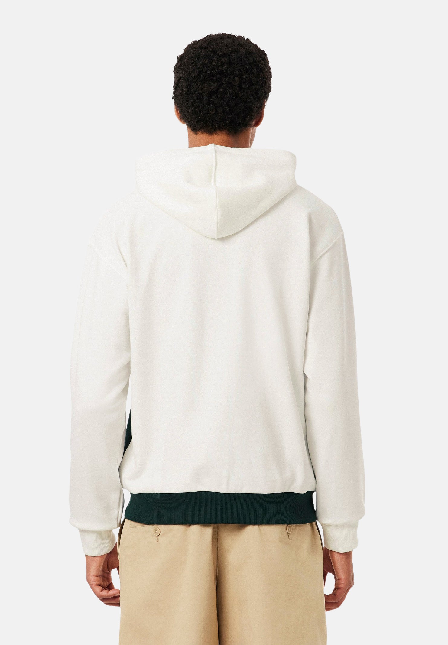 LACOSTE Felpa con zip  COLORBLOCK FULL-ZIP HOODIE bianca per uomo  inserti bicolore sul petto. SH2749 0LP LACOSTE 
