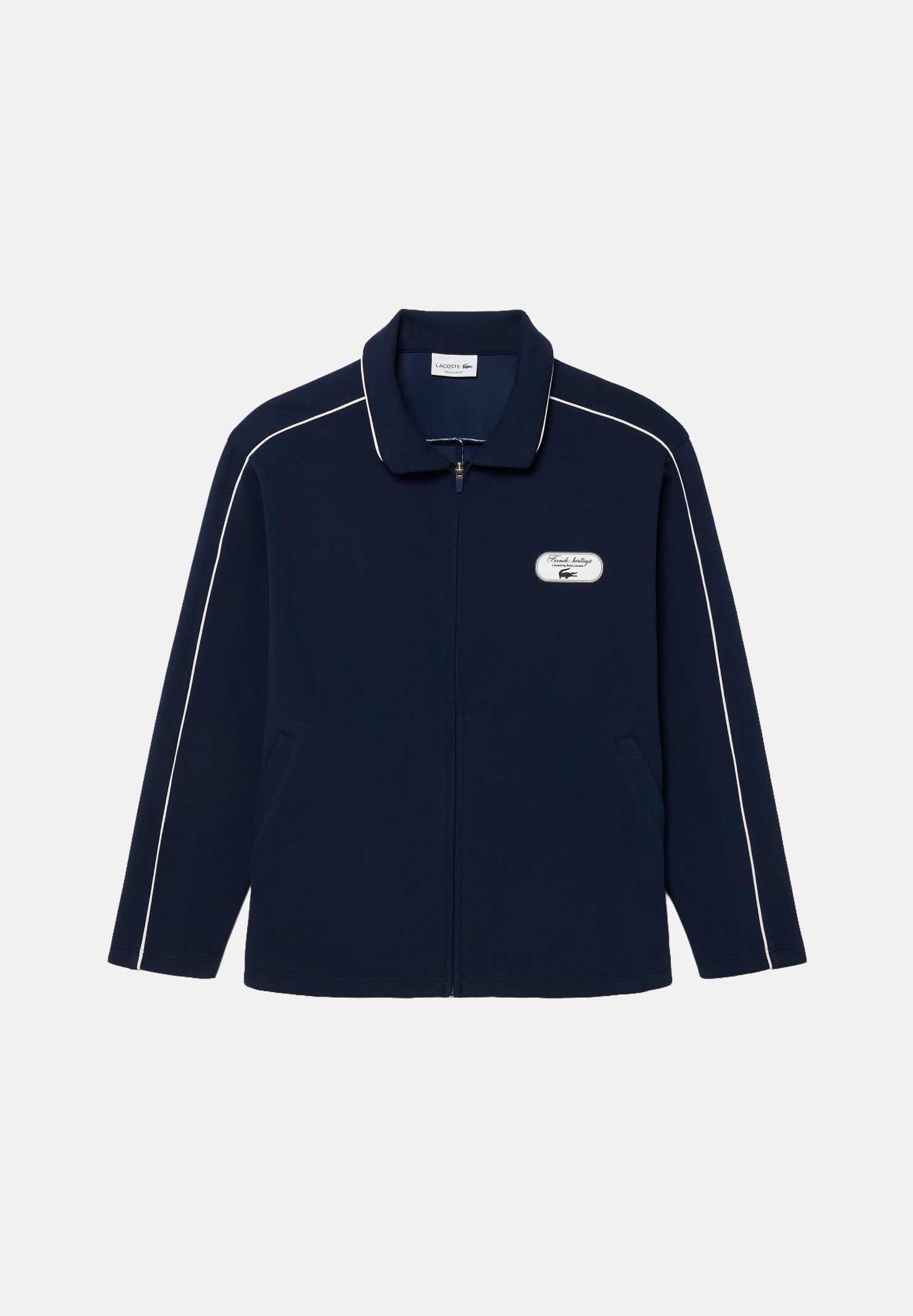 LACOSTE Felpa con zip COLLAR SWEATSHIRT blu da uomo con profili a contrasto lungo le maniche. SH6940 HHW LACOSTE 