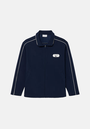 LACOSTE Felpa con zip COLLAR SWEATSHIRT blu da uomo con profili a contrasto lungo le maniche. SH6940 HHW LACOSTE 