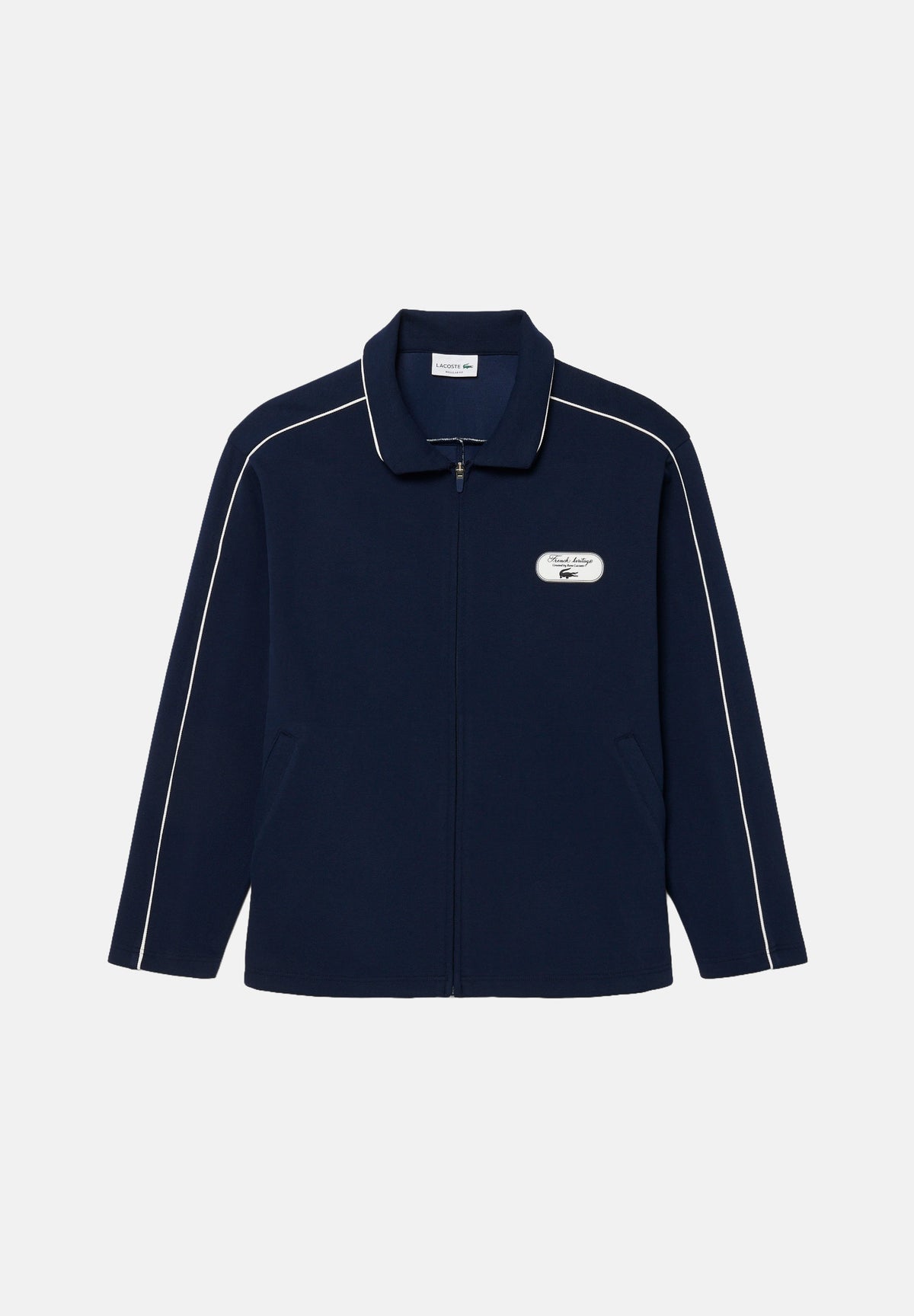 LACOSTE Felpa con zip COLLAR SWEATSHIRT blu da uomo con profili a contrasto lungo le maniche. SH6940 HHW LACOSTE 