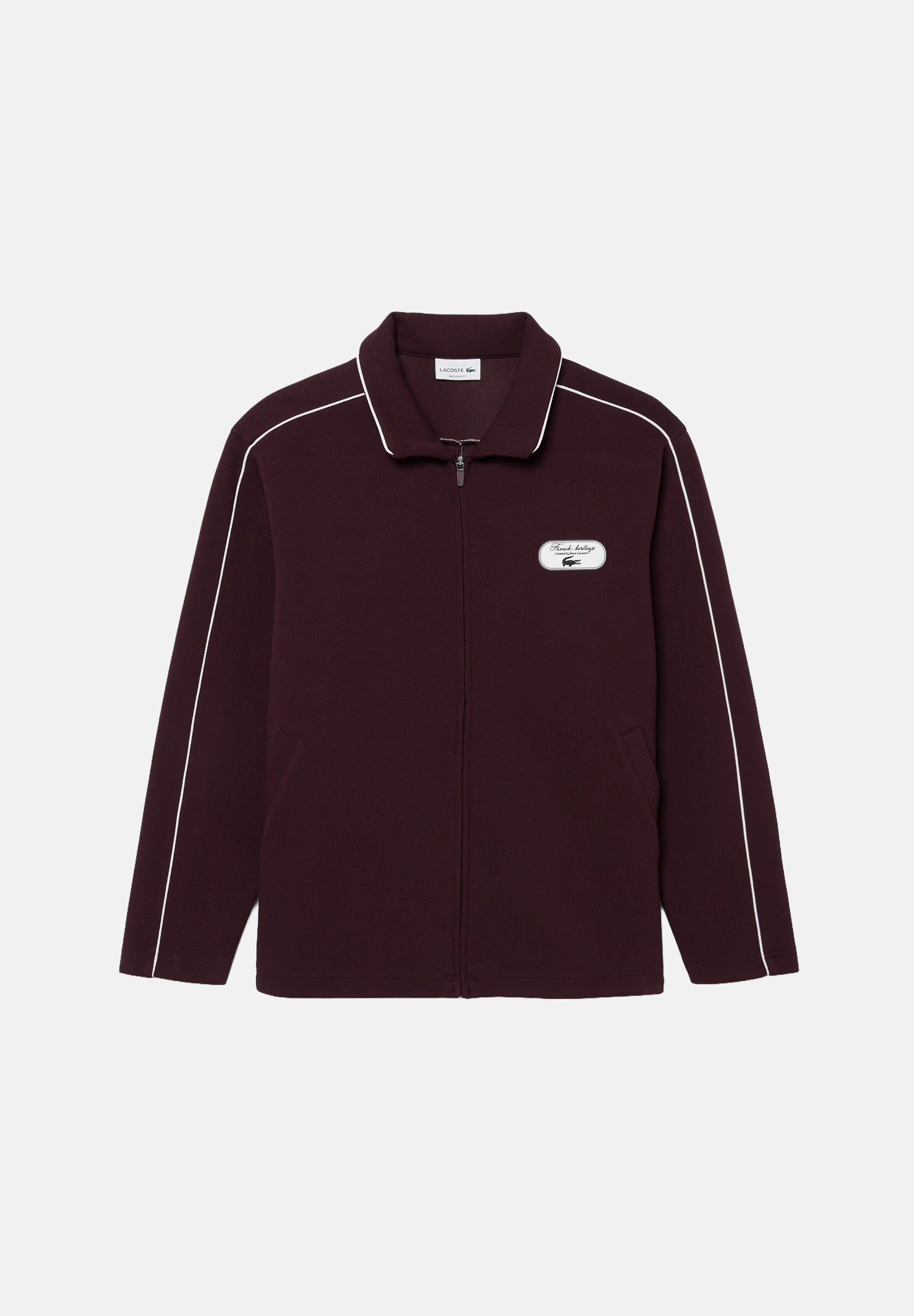 LACOSTE Felpa con zip COLLAR SWEATSHIRT bordeaux da uomo con profili a contrasto lungo le maniche. SH6940 ZB5 LACOSTE 