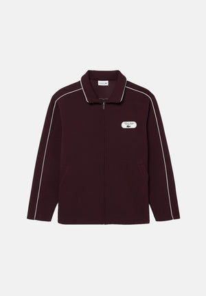 LACOSTE Felpa con zip COLLAR SWEATSHIRT bordeaux da uomo con profili a contrasto lungo le maniche. SH6940 ZB5 LACOSTE 