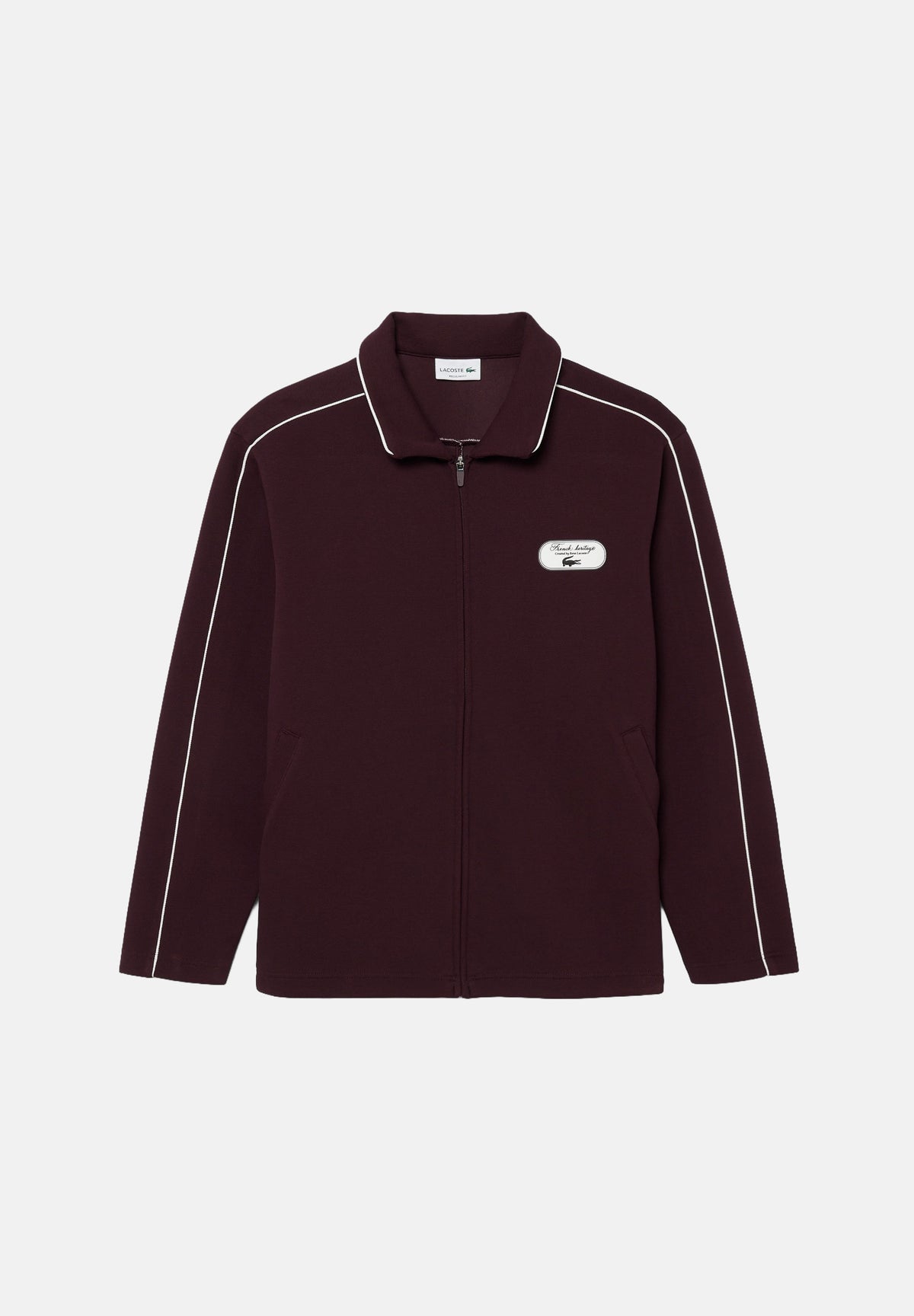 LACOSTE Felpa con zip COLLAR SWEATSHIRT bordeaux da uomo con profili a contrasto lungo le maniche. SH6940 ZB5 LACOSTE 