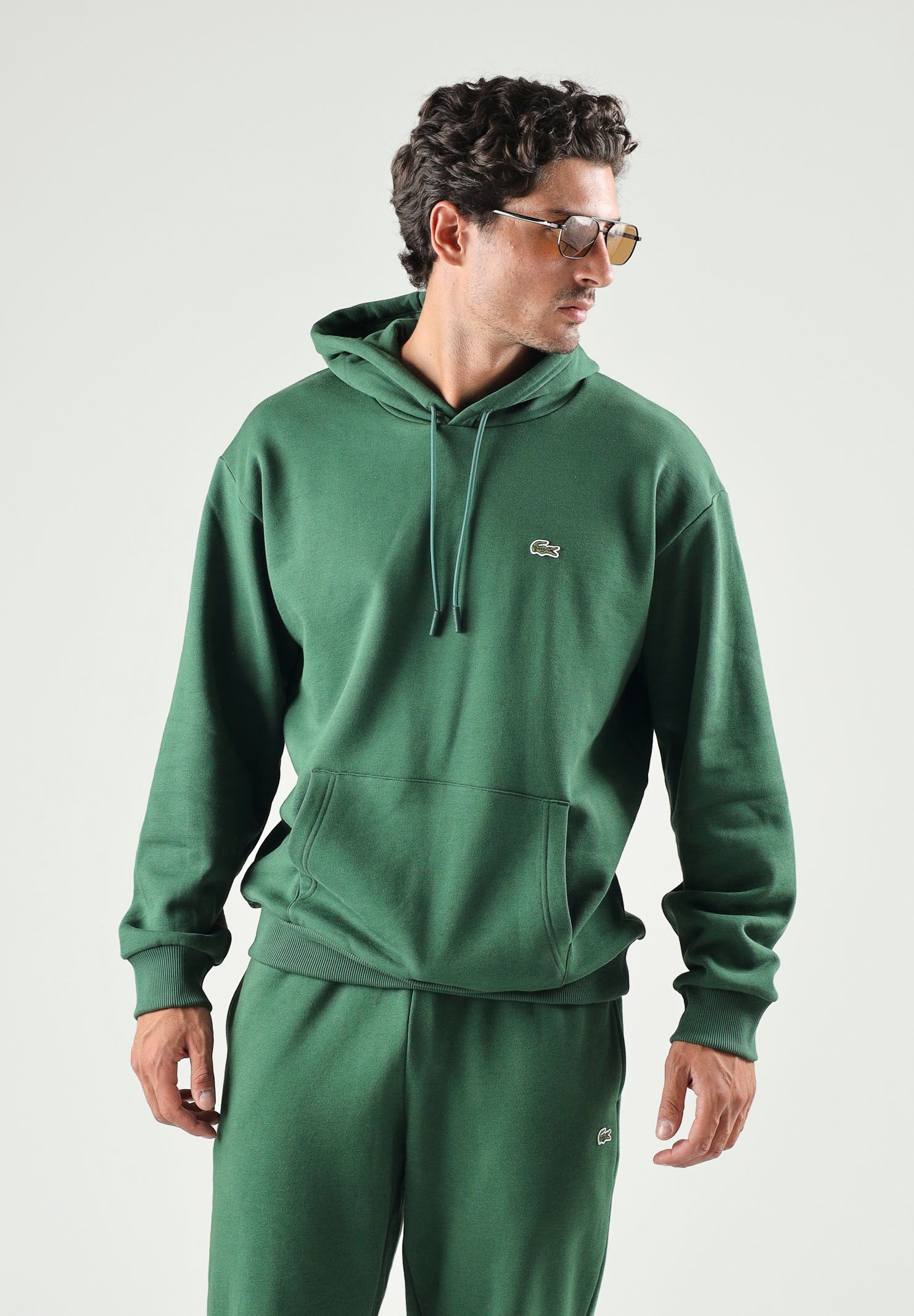 Felpa con capuccio regular fit per uomo e donna autunno inverno SH8863 132 LACOSTE 
