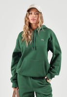 LACOSTE Felpa con cappuccio verde per uomo e donna con logo coccodrillo applicato sul petto. SH8863 132 LACOSTE 
