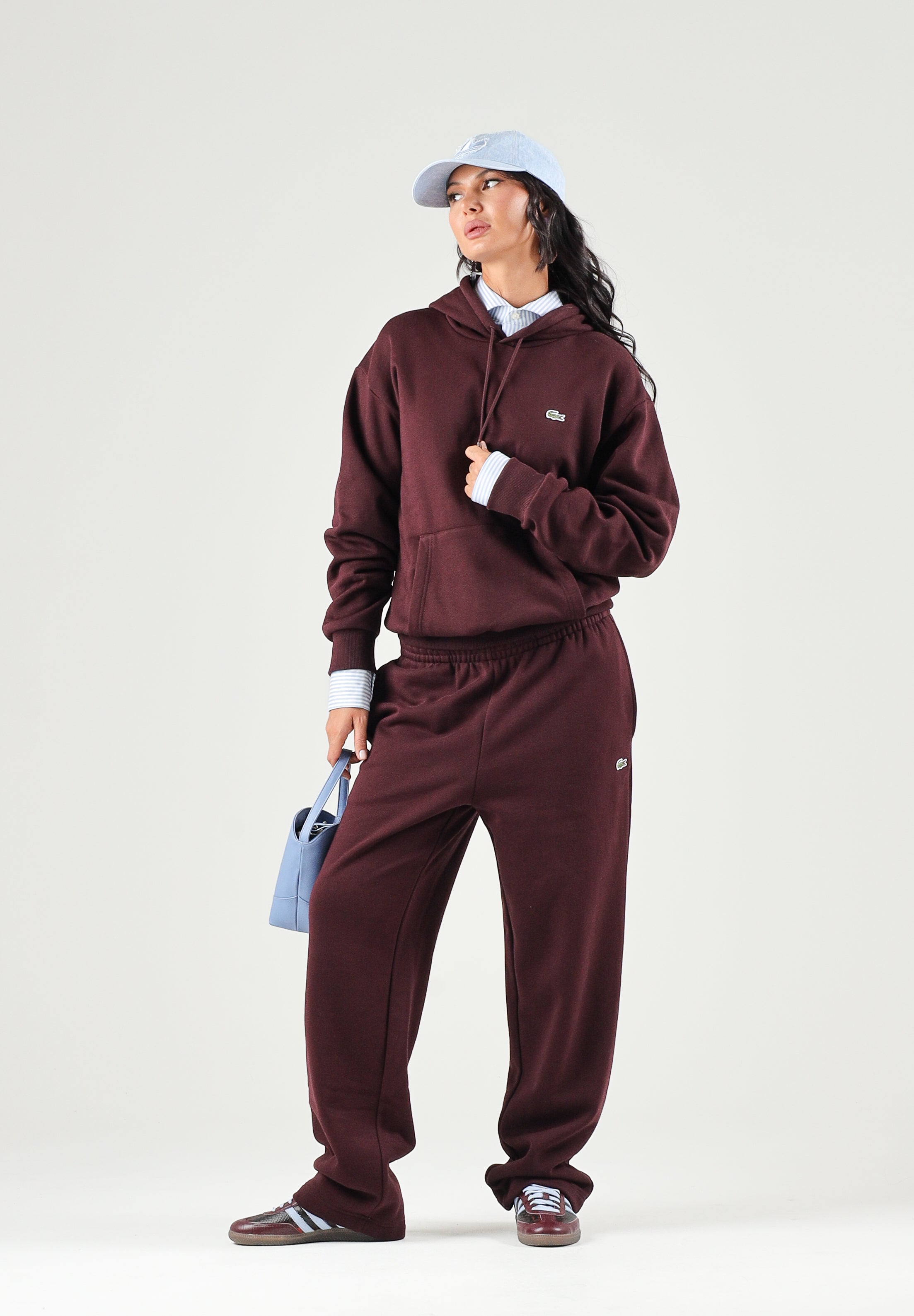 LACOSTE Felpa con cappuccio FLEECE HOODIE, bordeaux per uomo e donna SH8863 3KE LACOSTE 