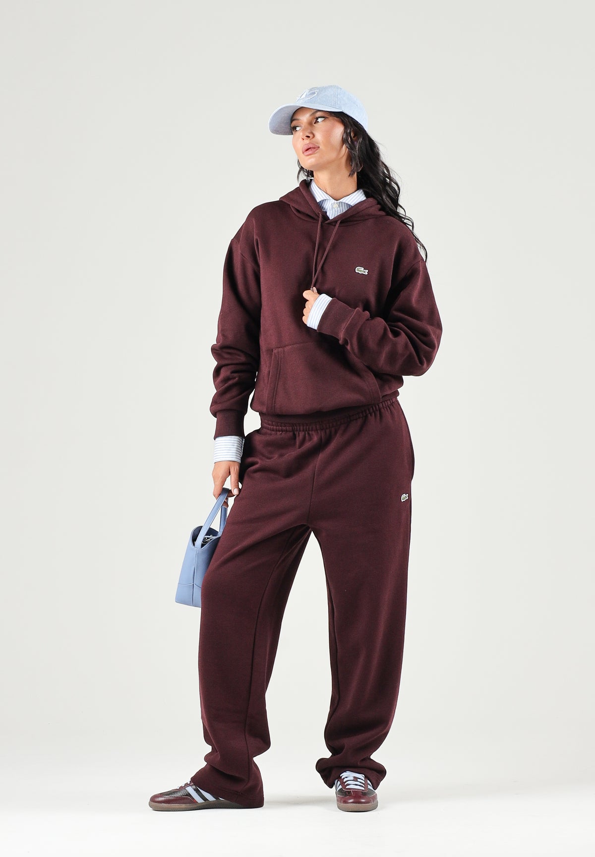 LACOSTE Felpa con cappuccio FLEECE HOODIE, bordeaux per uomo e donna SH8863 3KE LACOSTE 
