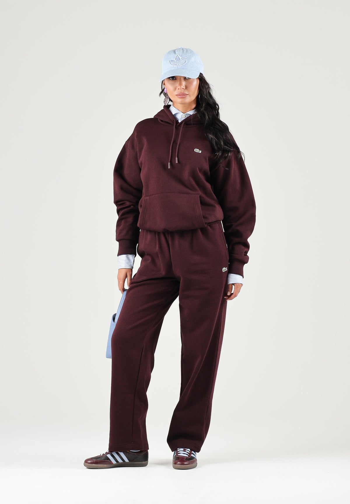 LACOSTE Felpa con cappuccio FLEECE HOODIE, bordeaux per uomo e donna SH8863 3KE LACOSTE 