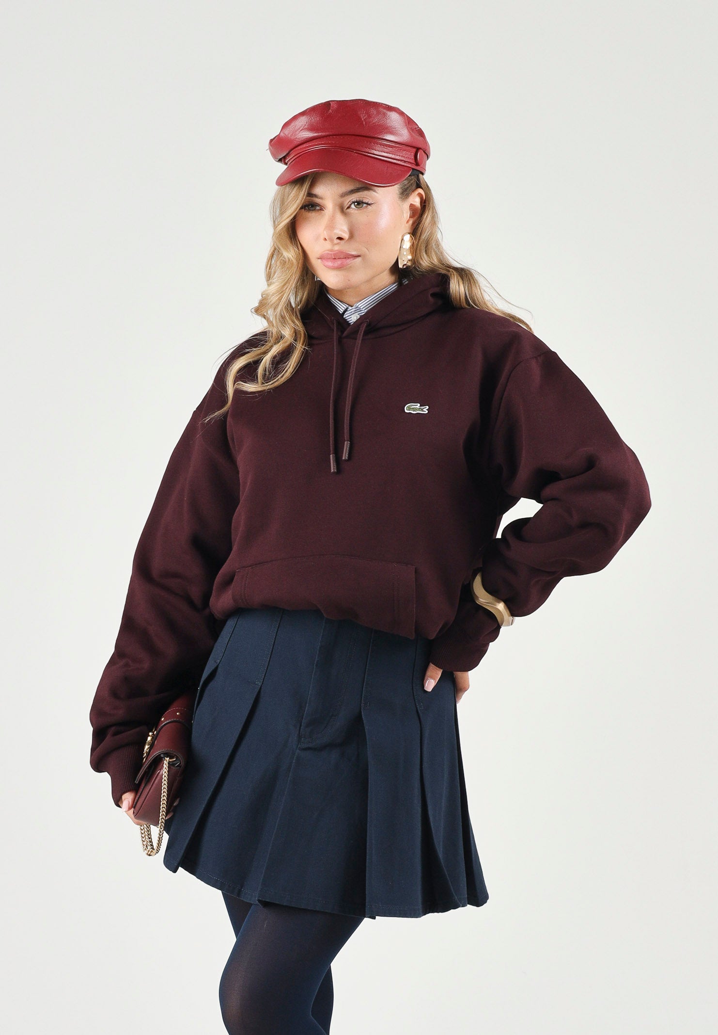 LACOSTE Felpa con cappuccio FLEECE HOODIE, brown-bruin, marrone scuro per uomo e donna SH8863 3KE LACOSTE 