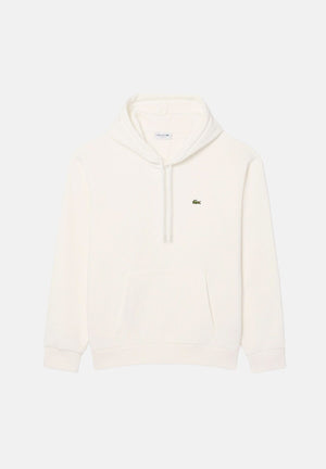 LACOSTE Felpa con cappuccio bianco crema per uomo e donna con cappuccio regolabile e coccodrillo ricamato sul petto.<BR/> SH8863 70V LACOSTE 