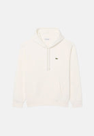 LACOSTE Felpa con cappuccio bianco crema per uomo e donna con cappuccio regolabile e coccodrillo ricamato sul petto.<BR/> SH8863 70V LACOSTE 