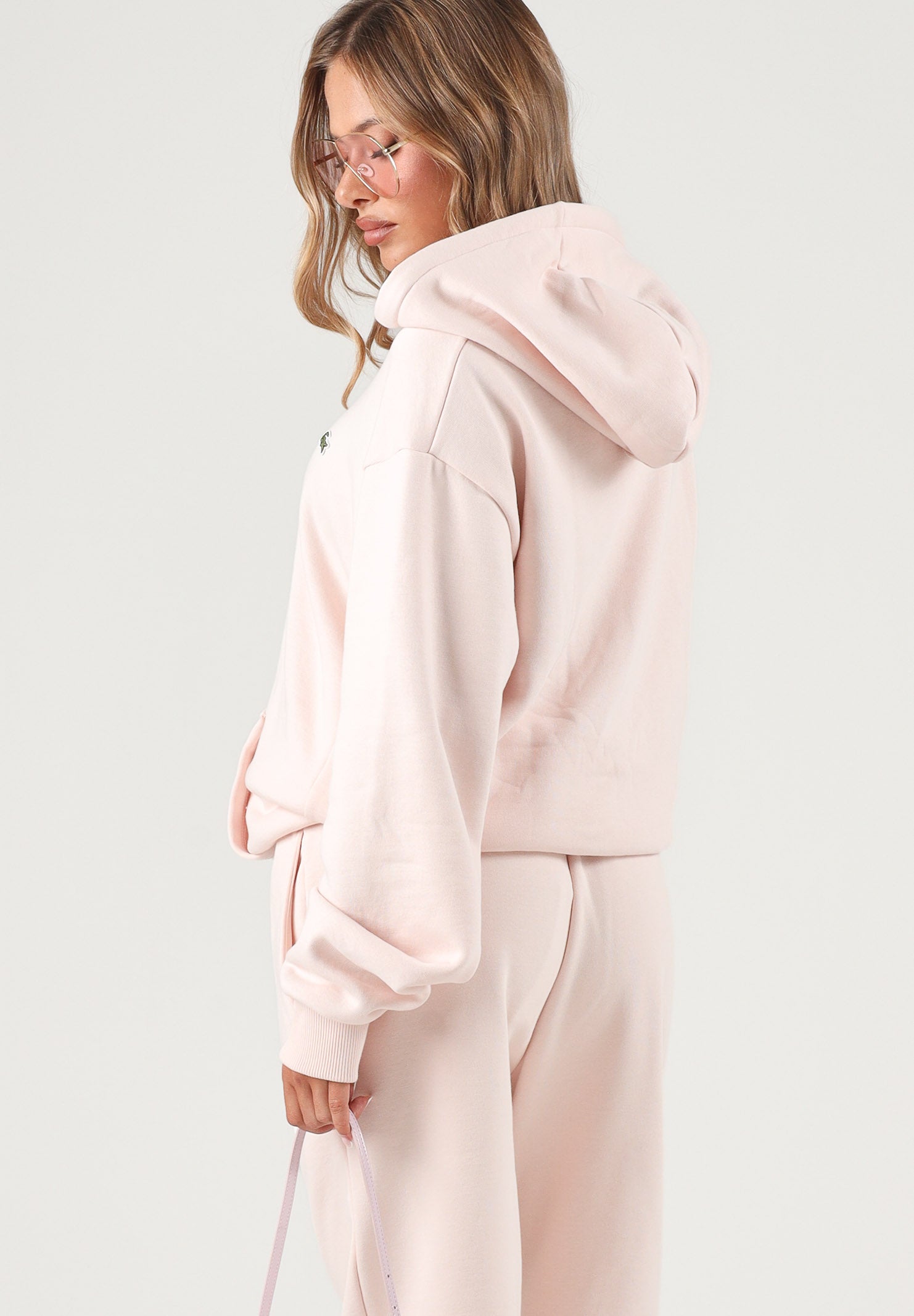 LACOSTE Felpa con cappuccio rosa per uomo e donna  con logo ricamato. SH8863 N6I LACOSTE 