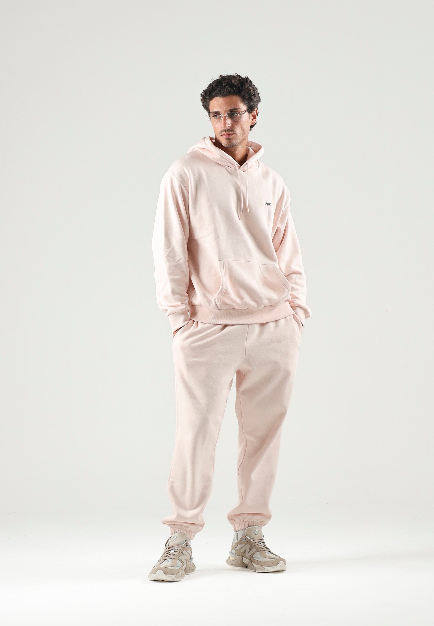 LACOSTE Felpa con cappuccio rosa per uomo e donna  con logo ricamato. SH8863 N6I LACOSTE 