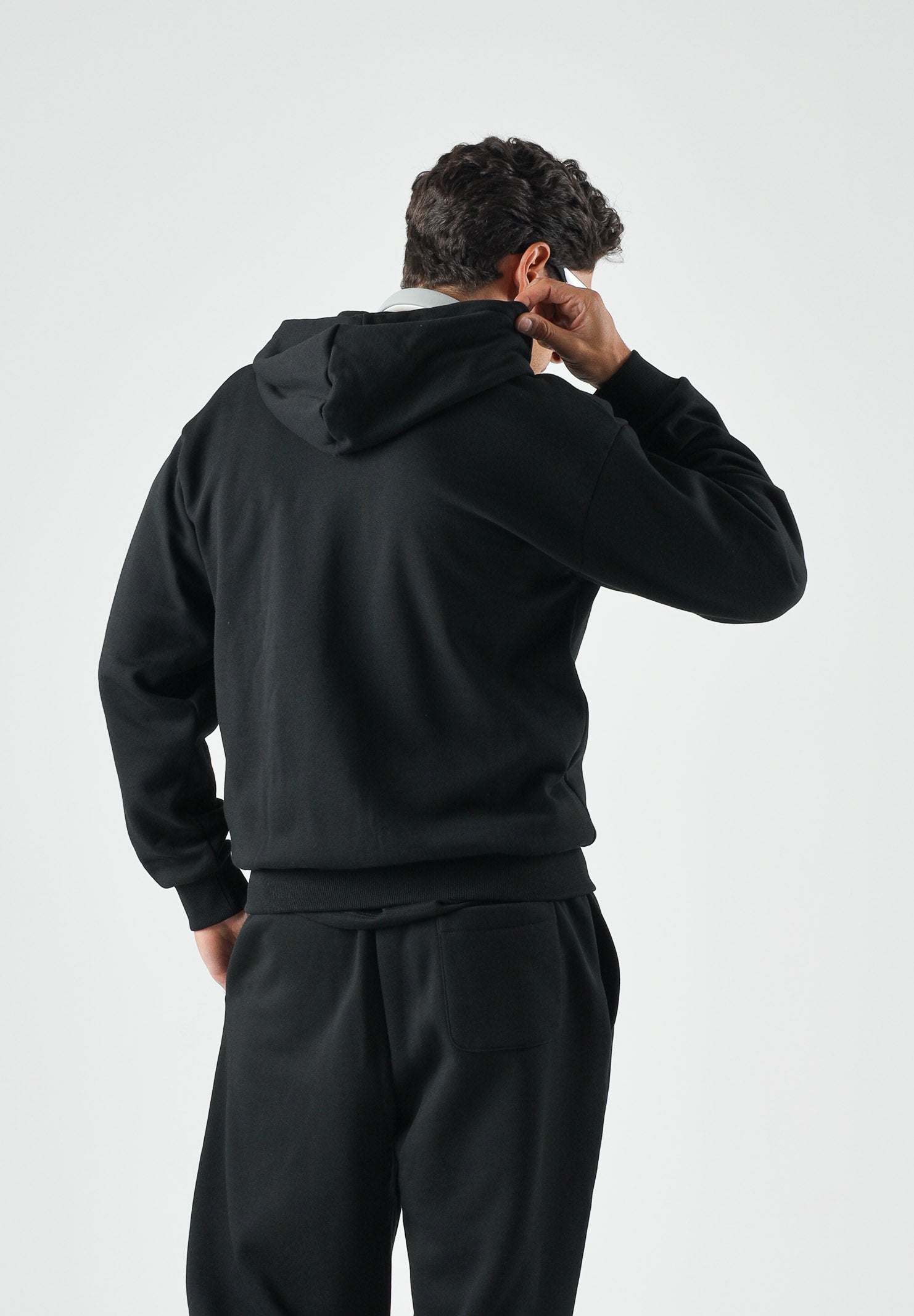 LACOSTE Felpa con cappuccio, nero per uomo e donna con coccodrillo ricamato sul petto SH8864 031 LACOSTE 