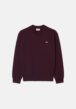LACOSTE Felpa girocollo CREWNECK SWEATSHIRT bordeaux per uomo con mini logo ricamato SH8868 3KE LACOSTE 