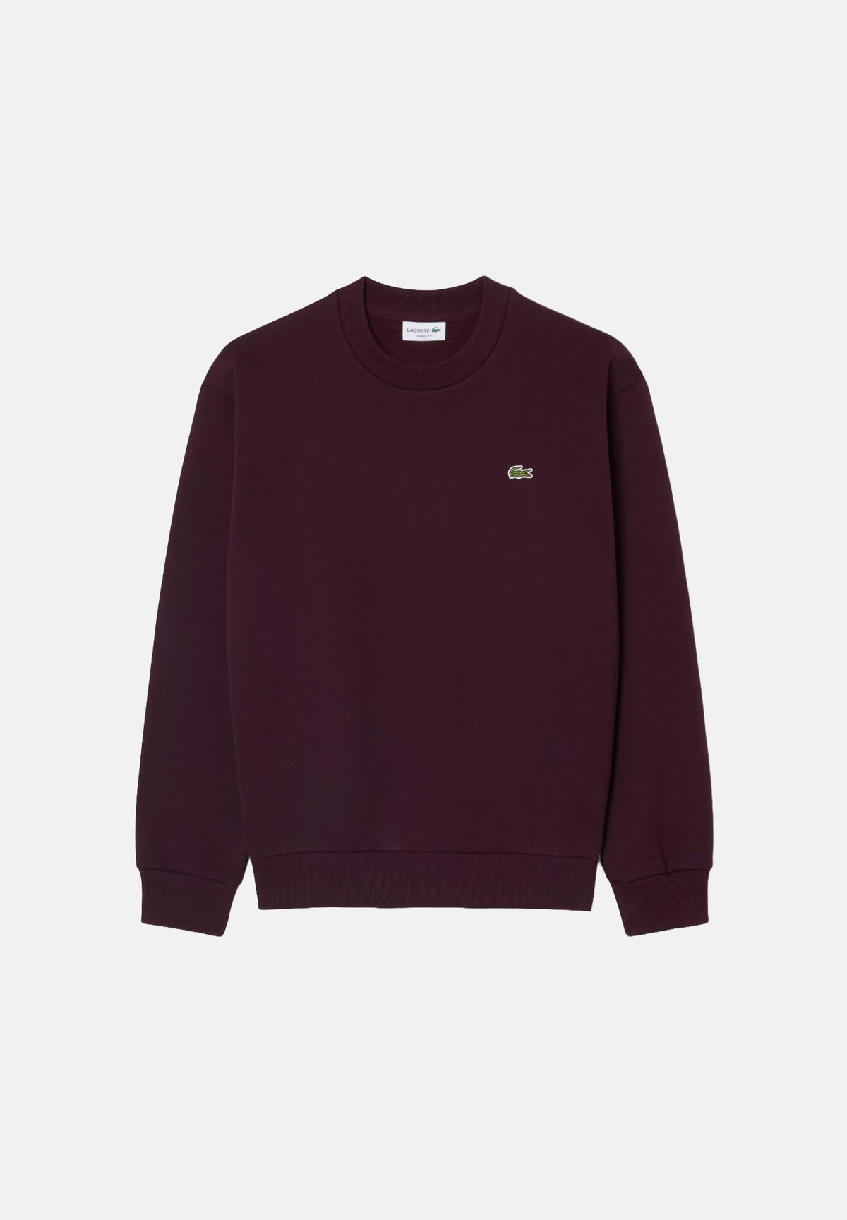 LACOSTE Felpa girocollo CREWNECK SWEATSHIRT bordeaux per uomo con mini logo ricamato SH8868 3KE LACOSTE 