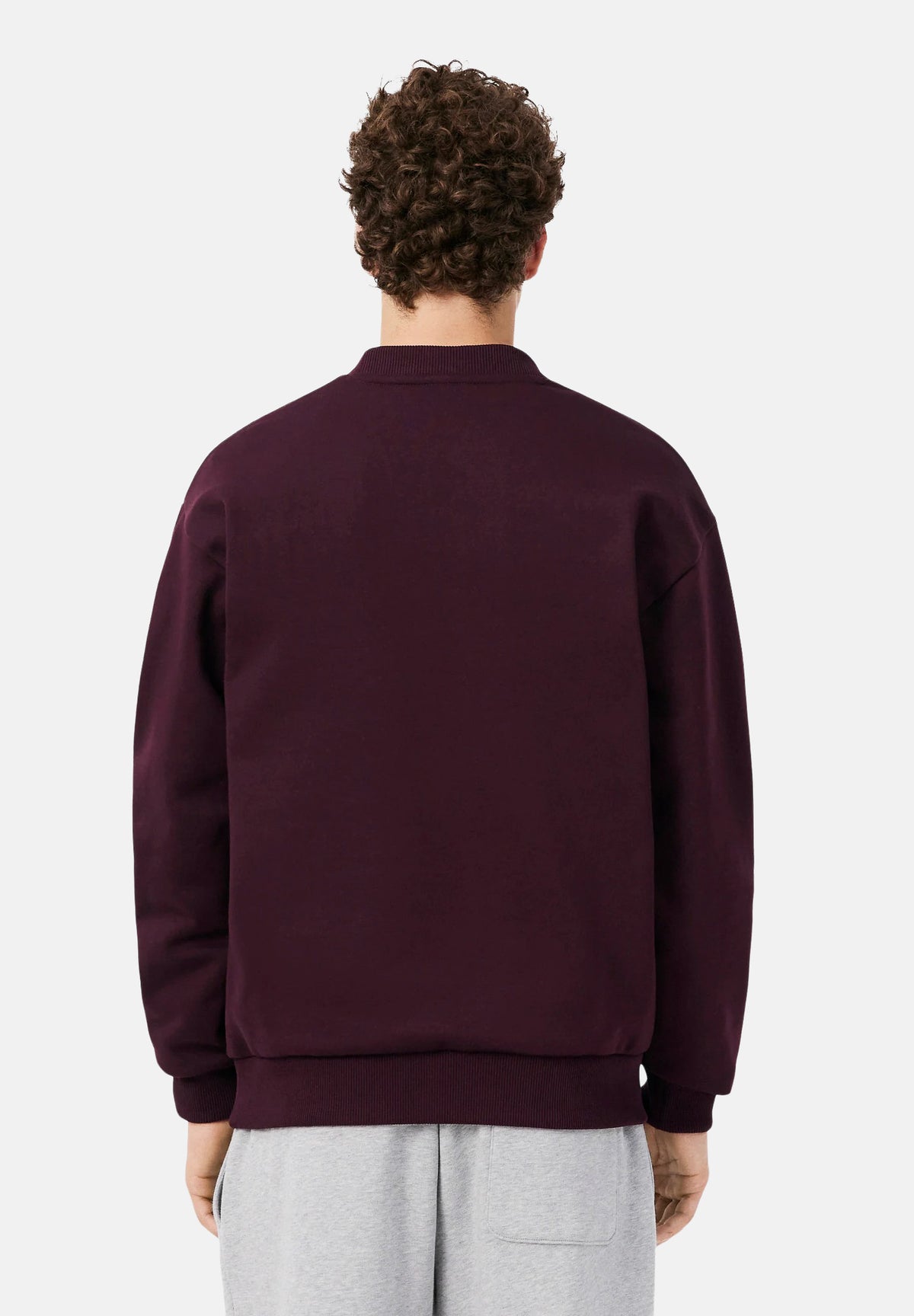 LACOSTE Felpa girocollo CREWNECK SWEATSHIRT bordeaux per uomo con mini logo ricamato SH8868 3KE LACOSTE 