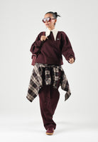 LACOSTE Felpa girocollo CREWNECK SWEATSHIRT bordeaux per uomo e per donna con mini logo ricamato SH8868 3KE LACOSTE 